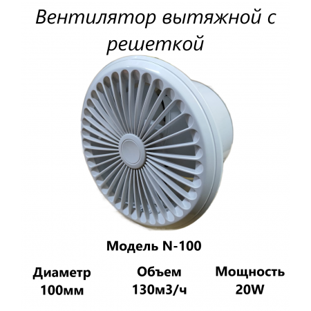 Вытяжной вентилятор с решеткой N-100 Вытяжной вентилятор с решеткой N-100